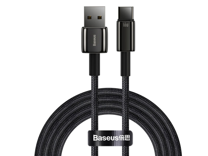 کابل سوپر فست شارژ شارژ یواس‌بی به تایپ‌سی 66 وات  2 متری بیسوس Baseus CATWJ-C01 Type-C Charge Cable 2M