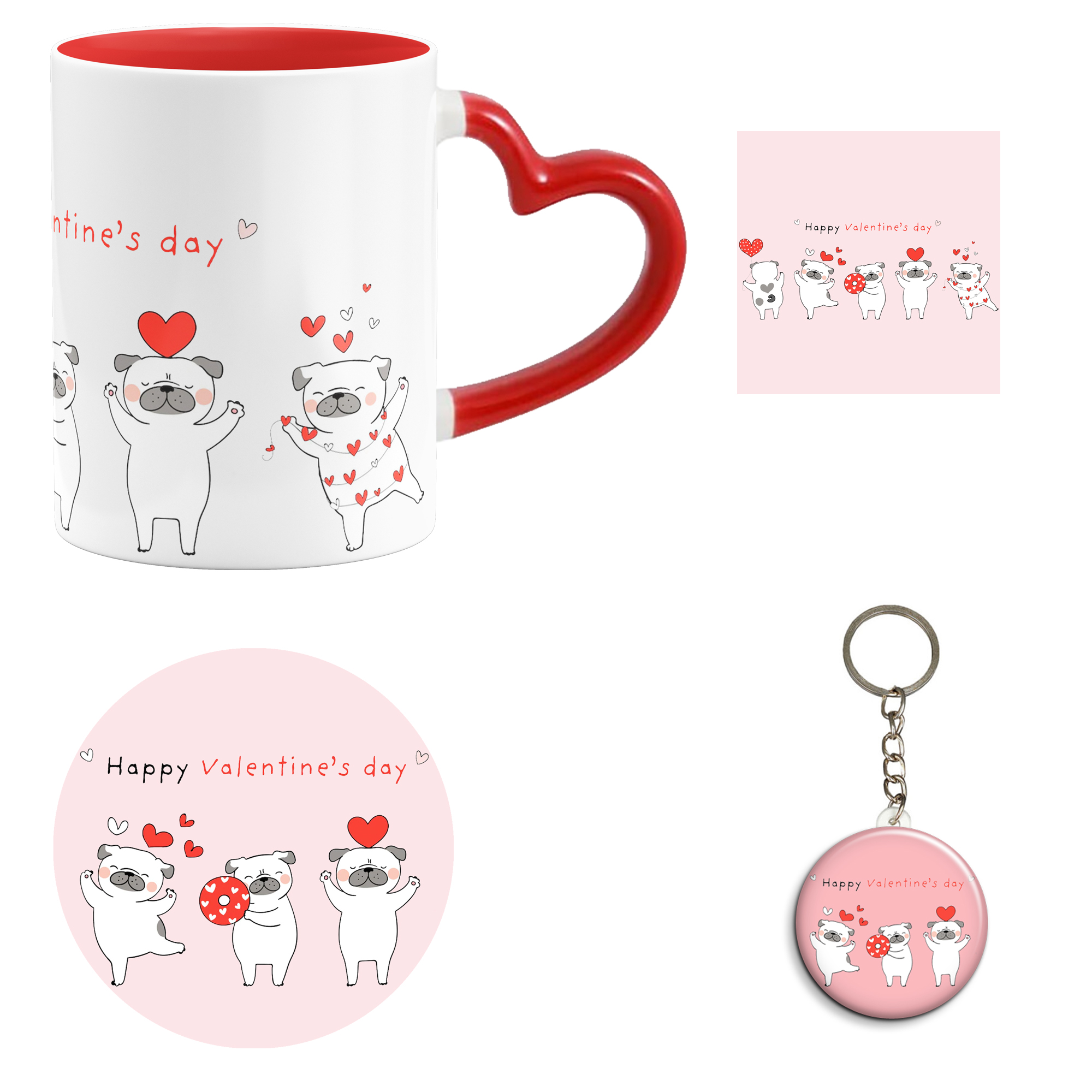 ست هدیه ماگ مدل روز عشق طرح عاشقانه کد M35