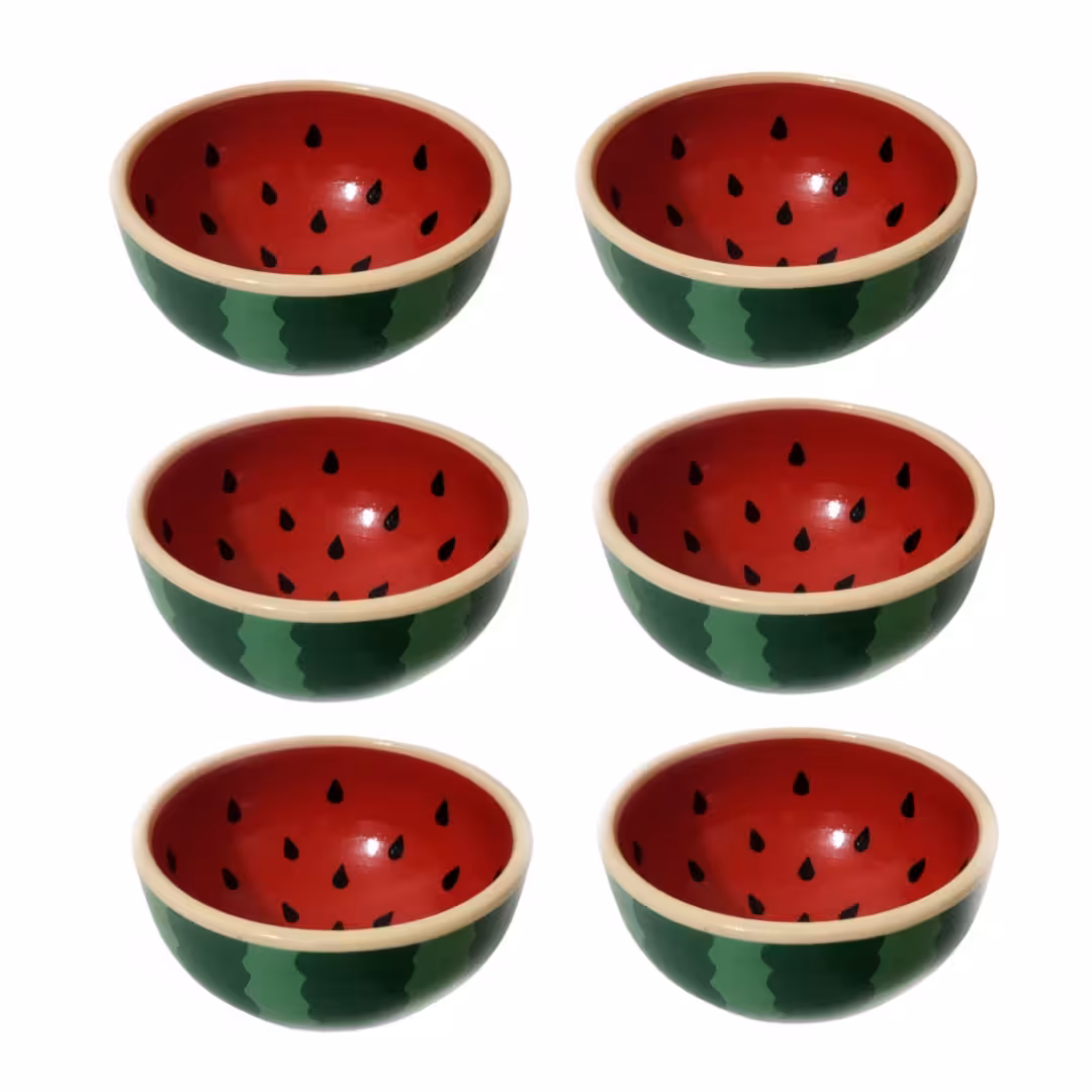 پیاله طرح هندوانه مدل یلدا مجموعه 6عددی 