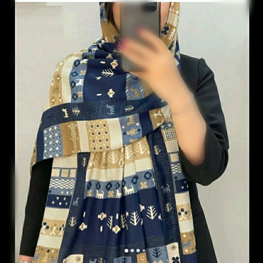 شال کشمیری منگوله دار ضخیم قواره بزرگ 70در 2متر رنگ و طرح زیبا ارسال رایگان