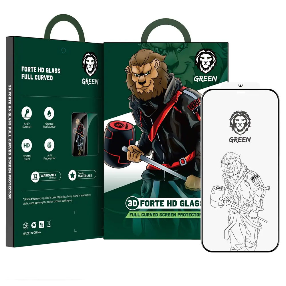 گلس فورته شفاف گرین لاین 3D Forte HD Glass آیفون iPhone 13/13 Pro