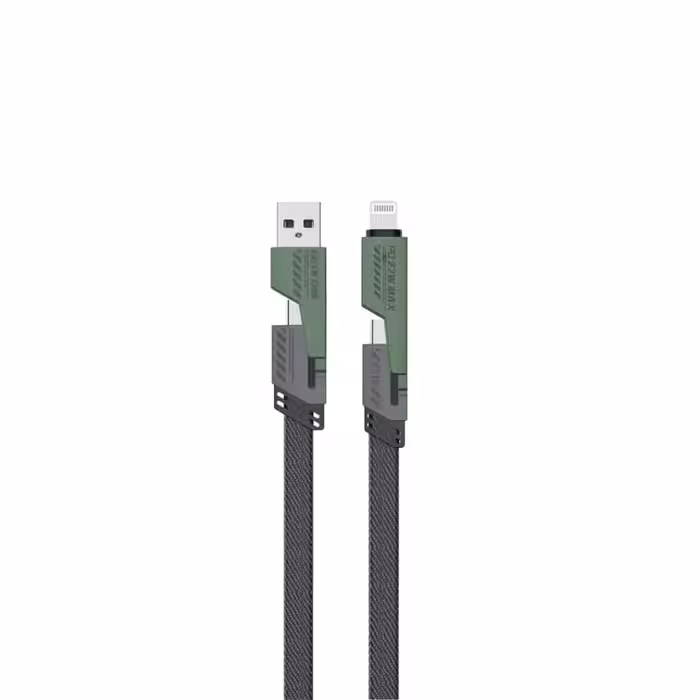 کابل 2 در 2 گرین لاین مدل Green Lion 2 in 2 Braided Fast Charging Cable GN2IN2BRCBK