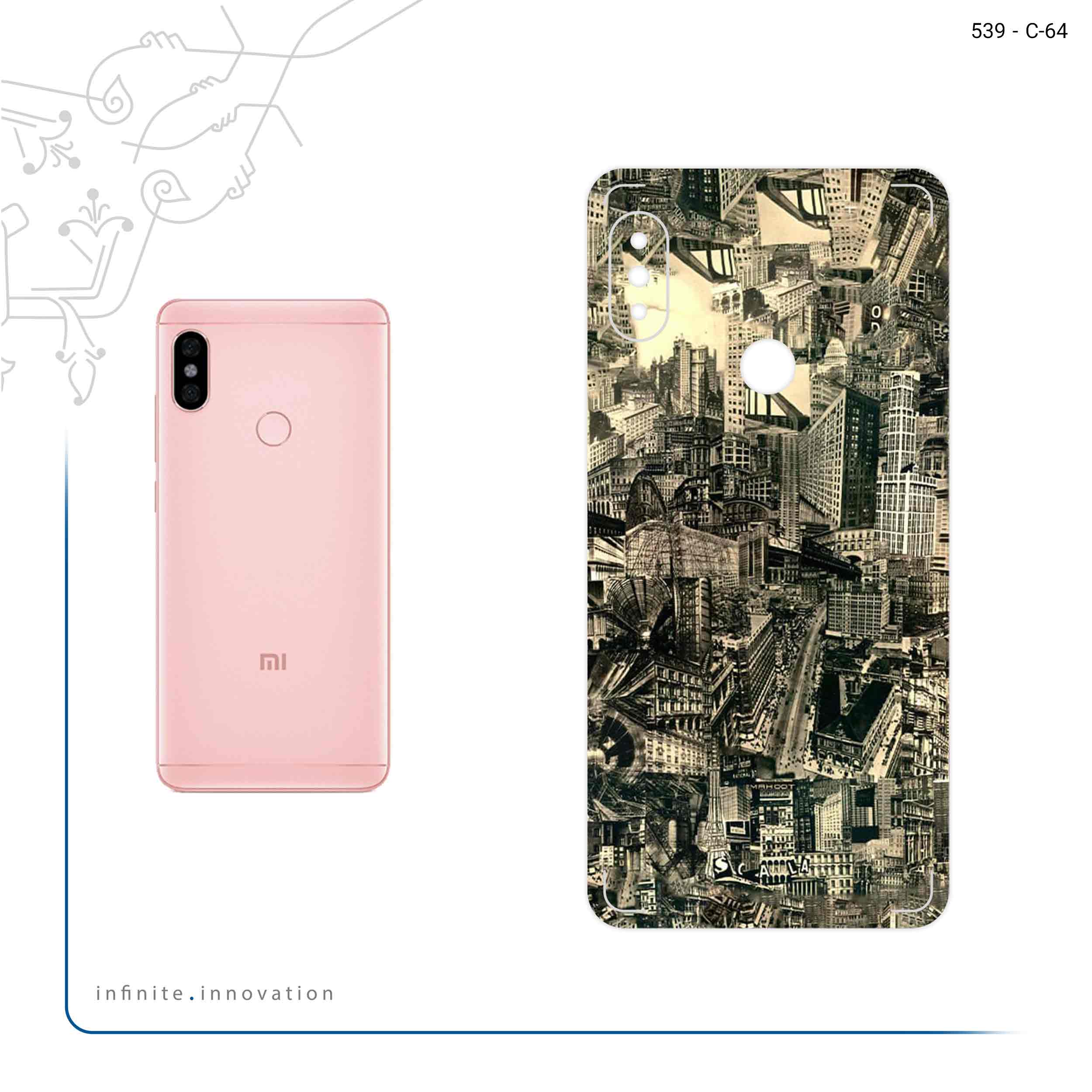 برچسب پوششی ماهوت مدل Collage of Skyscraper مناسب برای گوشی موبایل شیائومی Redmi Note 5 Pro