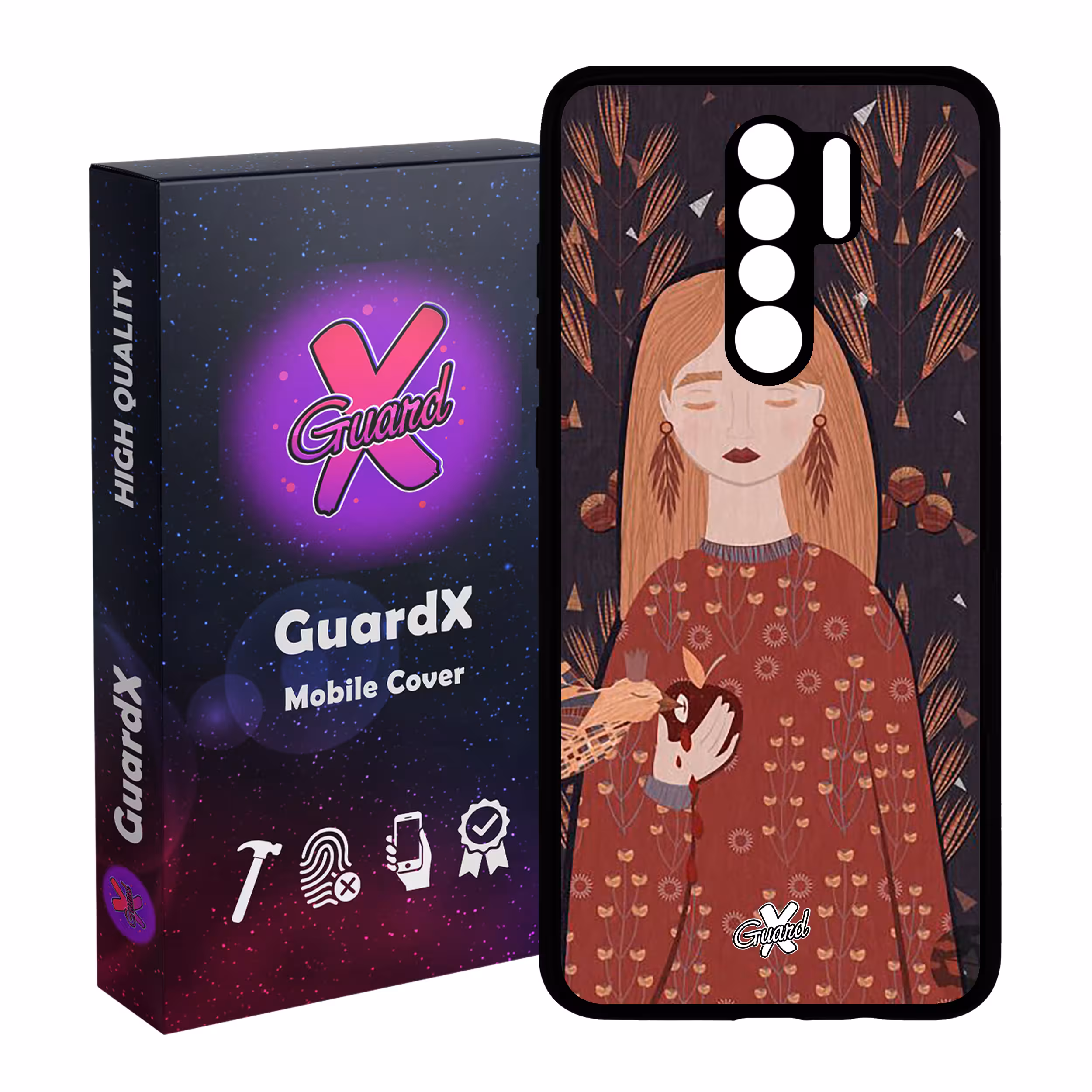 کاور گارد ایکس طرح دختر مدل Glass10413 مناسب برای گوشی موبایل شیائومی Redmi 9 / 9 Prime