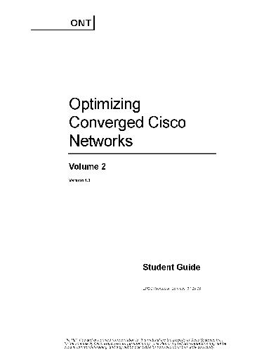 خرید و دانلود نسخه کامل کتاب Optimizing Converged Cisco Networks. Student Guide