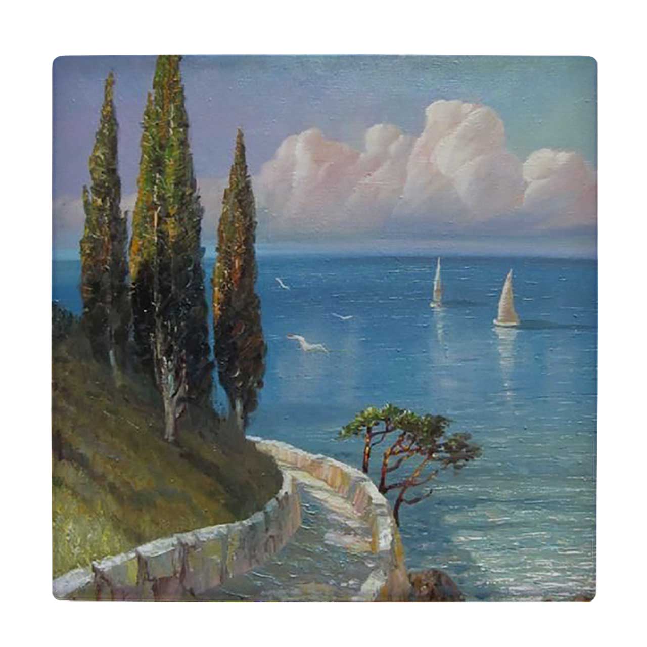  کاشی کارنیلا طرح منظره مدیترانه ای کد wkk3295