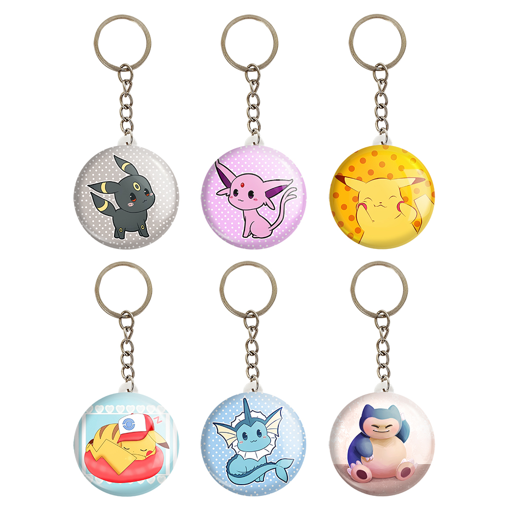 جاکلیدی خندالو مدل انیمه پوکمون کد 944A مجموعه 6 عددی