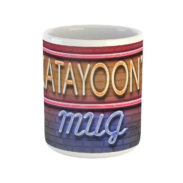 ماگ طرح تابلو نئون مدل کتایون