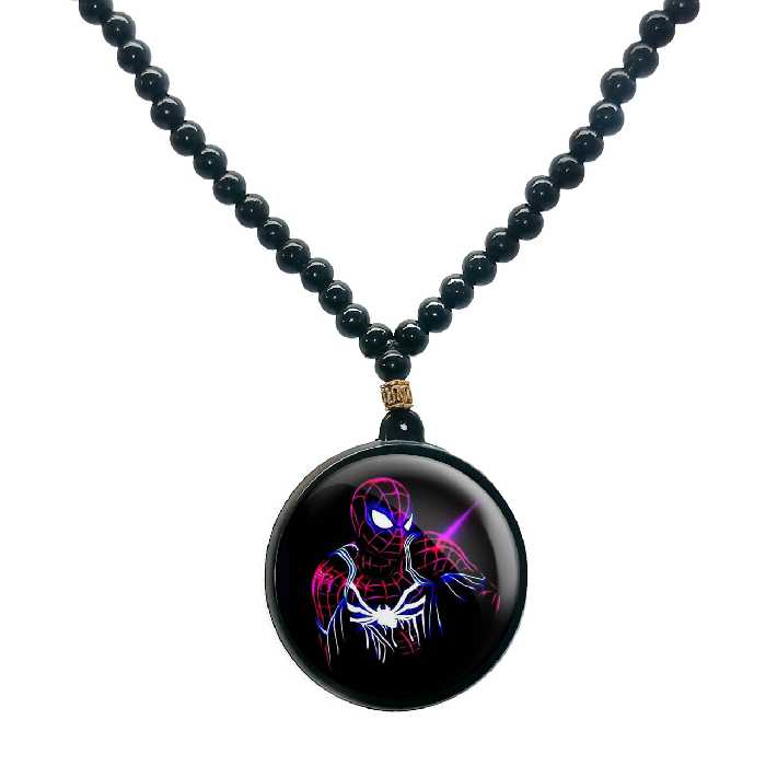 گردنبند پرمانه طرح مرد عنکبوتی کد pmd.7854 مدل دو طرفه