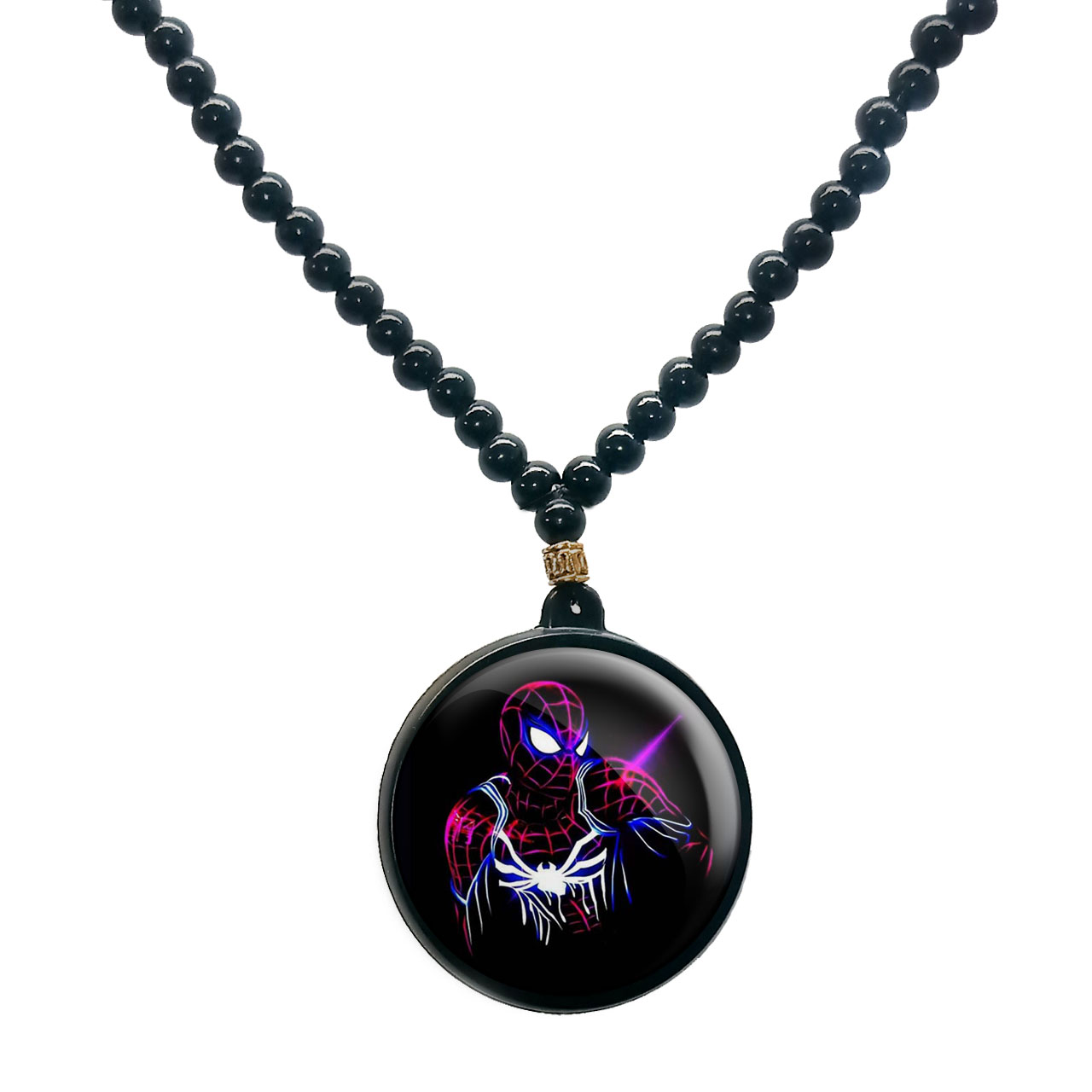 گردنبند پرمانه طرح مرد عنکبوتی کد pmd.7854 مدل دو طرفه