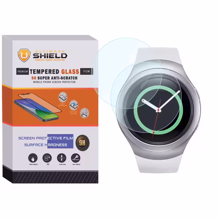 محافظ صفحه نمایش شیشه ای آلتیمیت شیلد مدل SH-UL مناسب برای ساعت هوشمند سامسونگ Galaxy Gear S2 بسته دو عددی