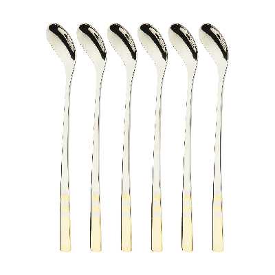 قاشق شربت خوری ناب استیل مدل فلورانس بسته 6 عددی