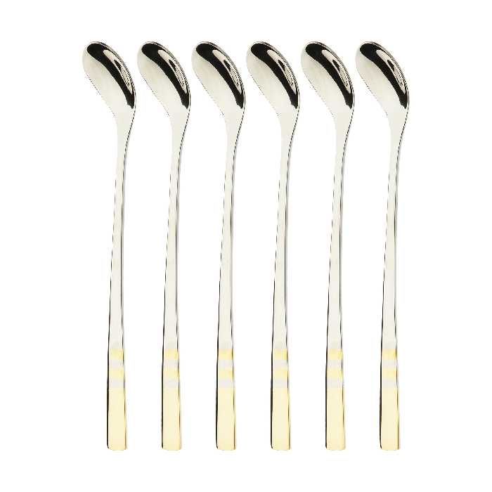 قاشق شربت خوری ناب استیل مدل فلورانس بسته 6 عددی