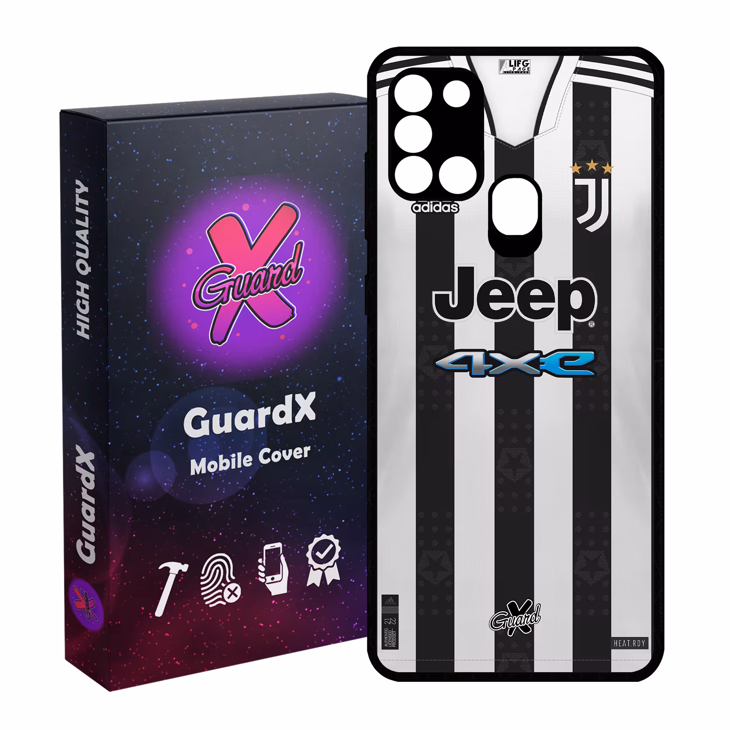 کاور گارد ایکس طرح یوونتوس مدل Glass50357 مناسب برای گوشی موبایل سامسونگ Galaxy A21s