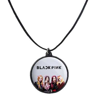 گردنبند پرمانه طرح بلک پینک کد pmb.774 مدل دو طرفه