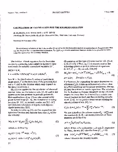 خرید و دانلود نسخه کامل کتاب Kramers equation