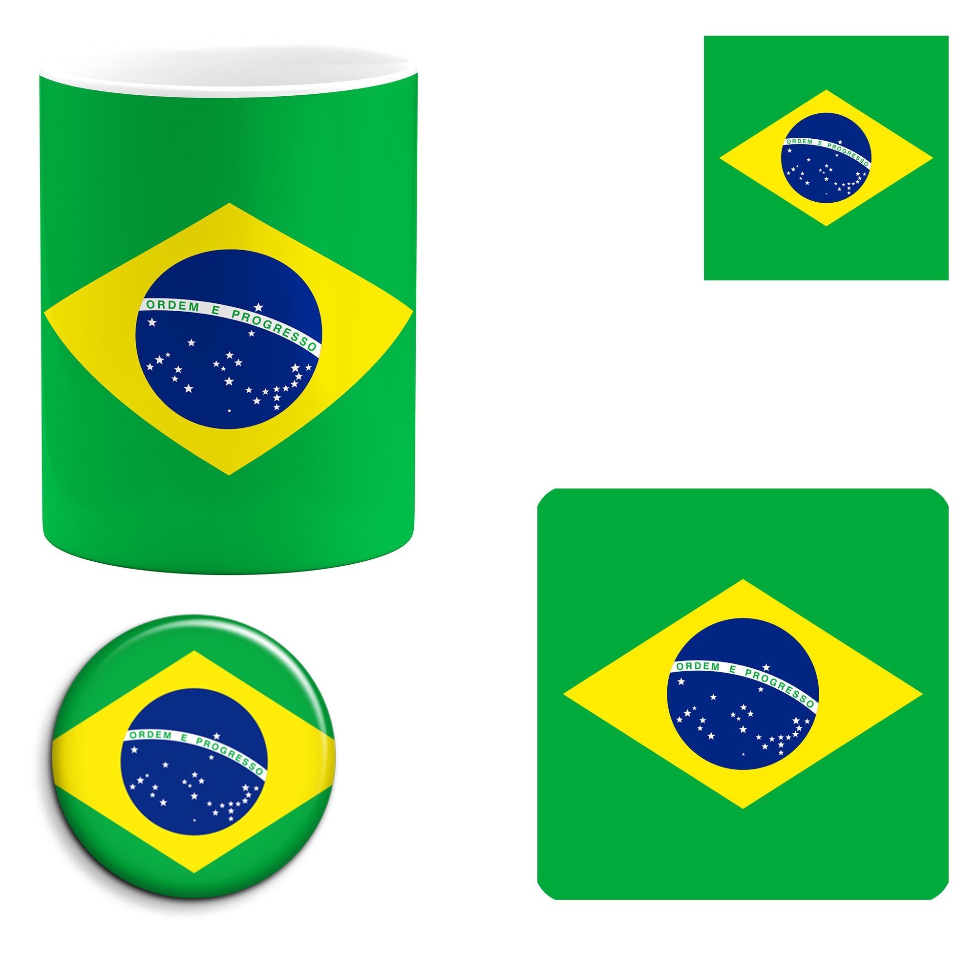 ست هدیه ماگ طرح پرچم برزیل مدل Brazil کد 01