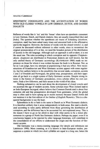 خرید و دانلود نسخه کامل کتاب Epenthetic consonants and the accentuation of words with old closed vowels in Low German, Dutch, and Danish dialects
