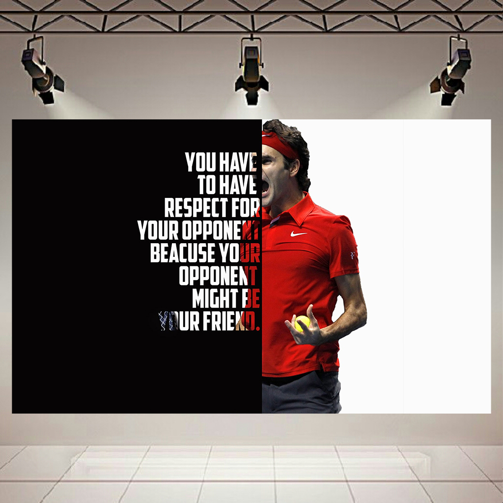 تابلو بوم طرح انگیزشی تنیس مدل راجر فدرر کد AR6170