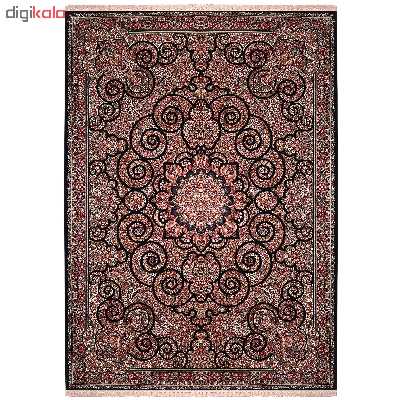 فرش ماشینی زمرد مشهد مدل 2100067 زمینه سورمه ای