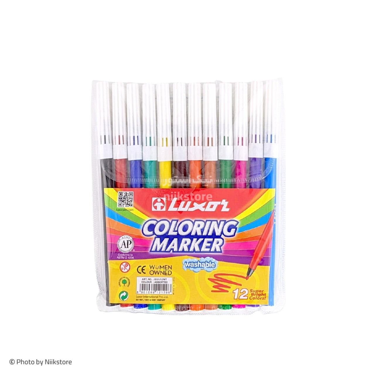 ماژیک نقاشی 12 رنگ جعبه کیفی لاکسر