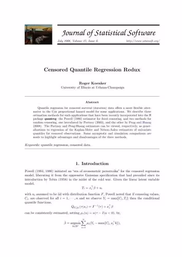 خرید و دانلود نسخه کامل کتاب Censored Quantile Regression Redux   Code