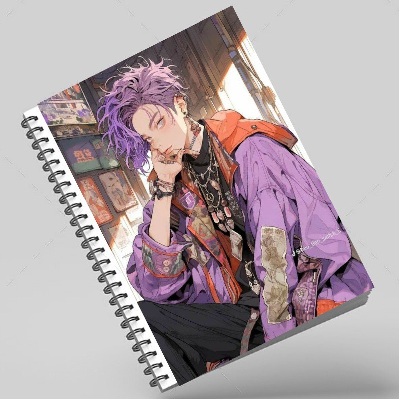 دفتر سیمی طرح purple boy