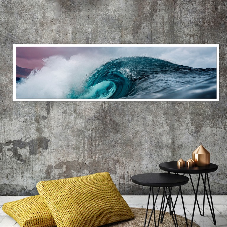 تابلو بکلیت طرح طبیعت امواج خروشان مدل کشیده W-7698