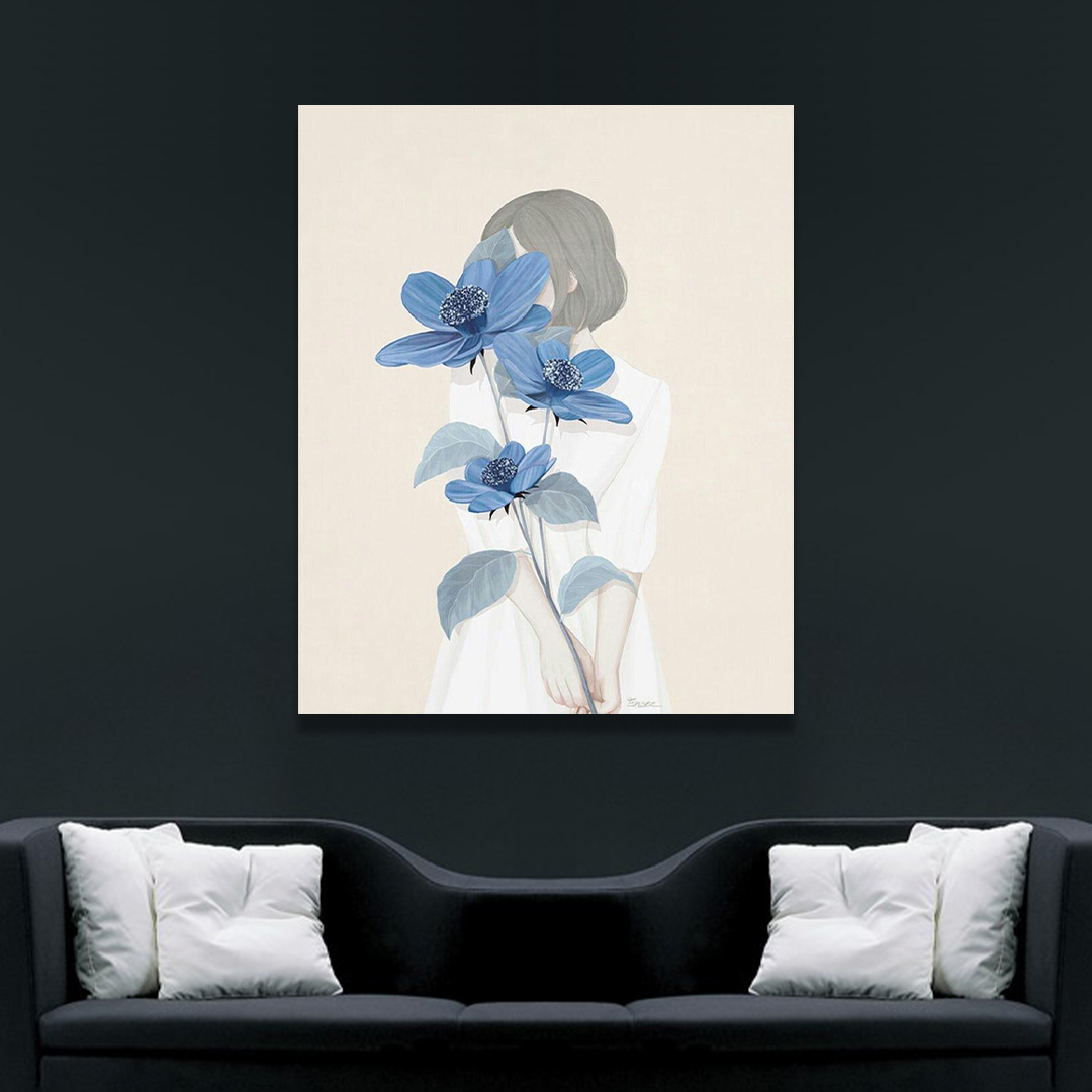 تابلو بوم مدل گل و دختر کد vnd-56