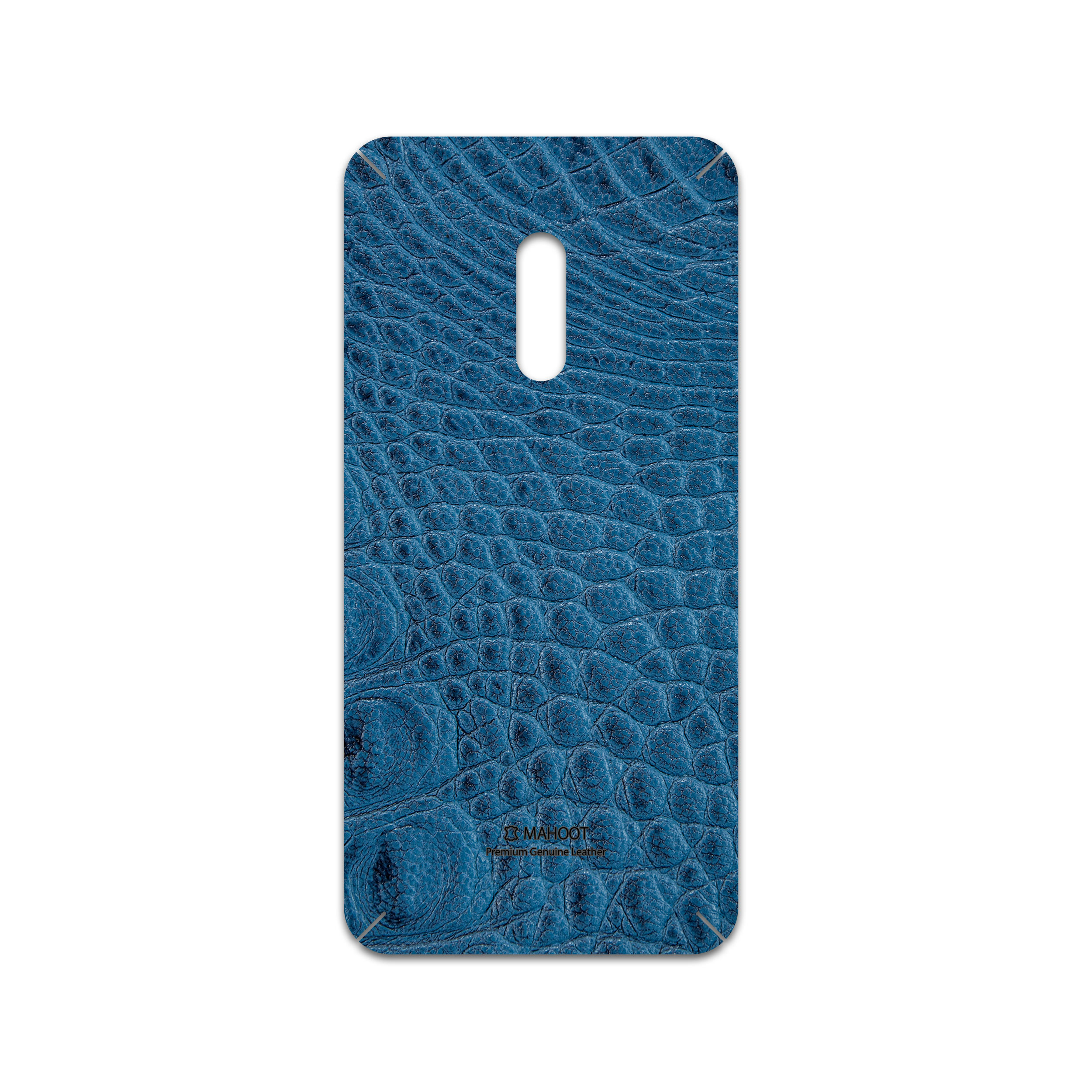 برچسب پوششی ماهوت مدل Blue-Crocodile-Leather مناسب برای گوشی موبایل اپو Realme X