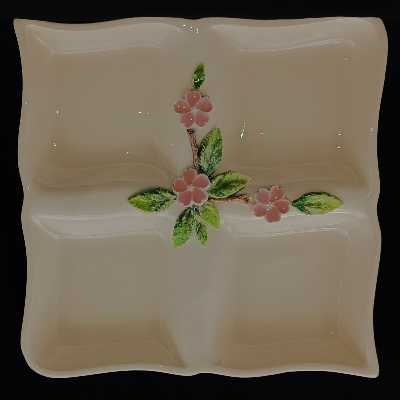 شیرینی خوری سرامیک هیوا طرح چهارفصل رز برجسته کد 11016069