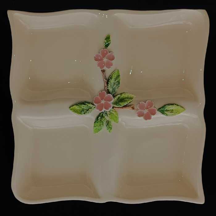 شیرینی خوری سرامیک هیوا طرح چهارفصل رز برجسته کد 11016069