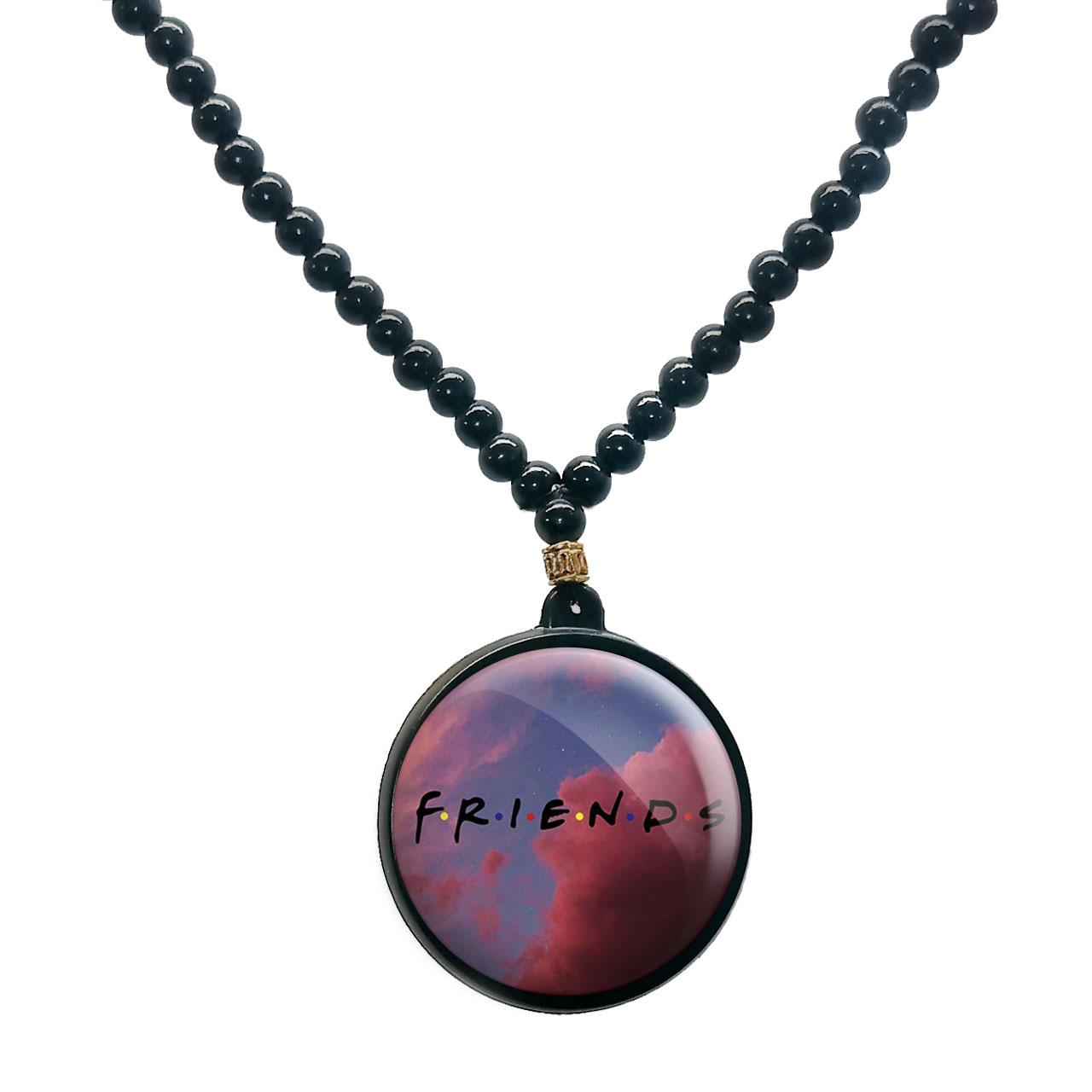 گردنبند پرمانه طرح فرندز کد pmd.8192 مدل دو طرفه