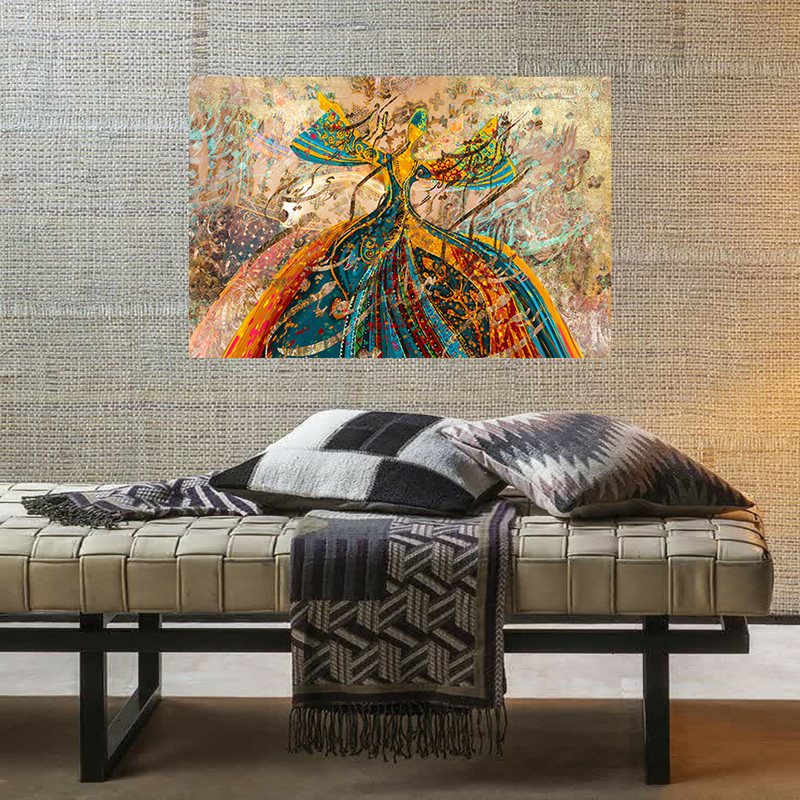 تابلو شاسی طرح شاسی طرح رقص سماع درویش مدل تایپوگرافی کد AR31065 | دنیای قاب