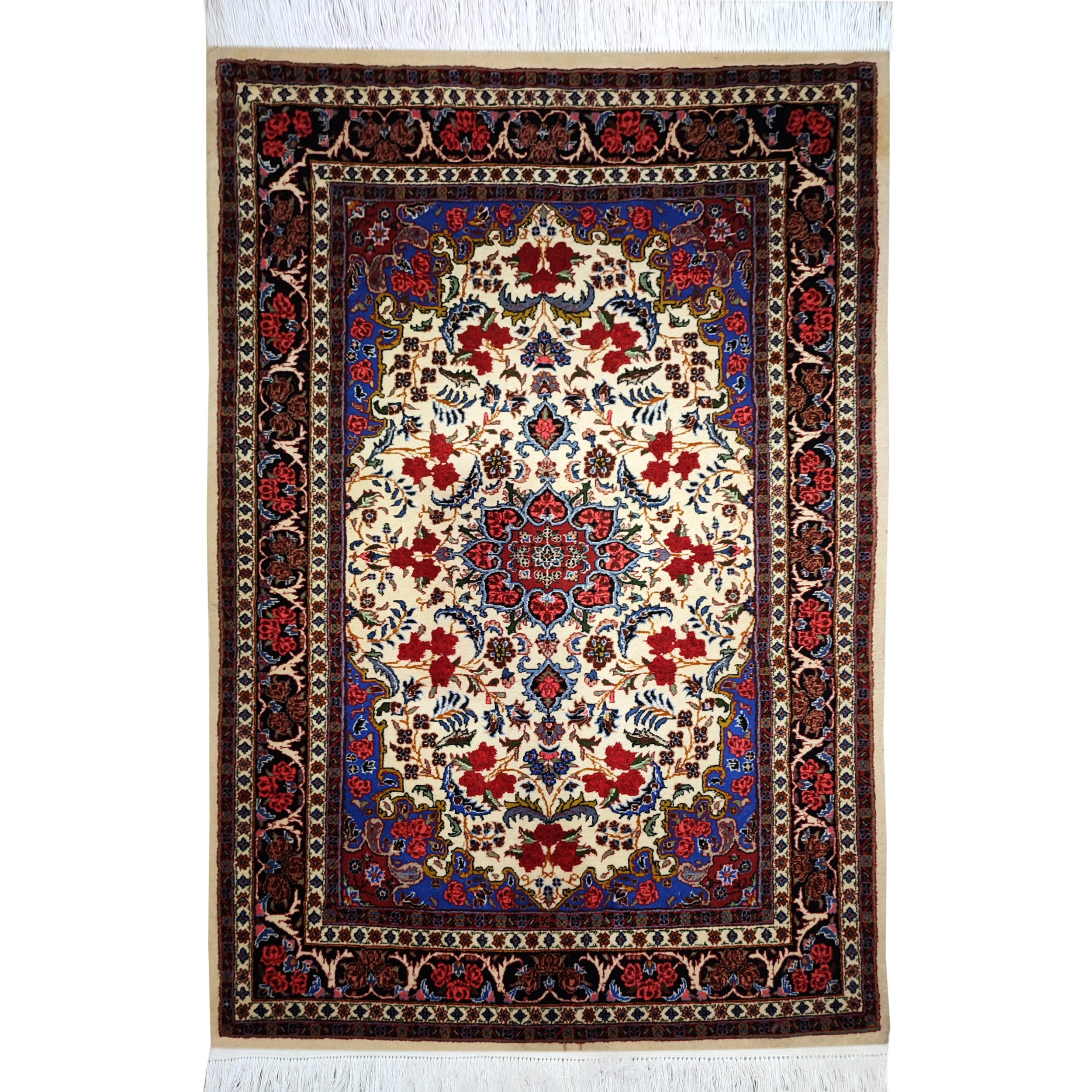 فرش دستبافت دو متری طرح گل بیجار کد 251