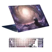 استیکر لپ تاپ توییجین و موییجین طرح Space کد 109 مناسب برای لپ تاپ 15.6 اینچ به همراه برچسب حروف فارسی کیبورد 