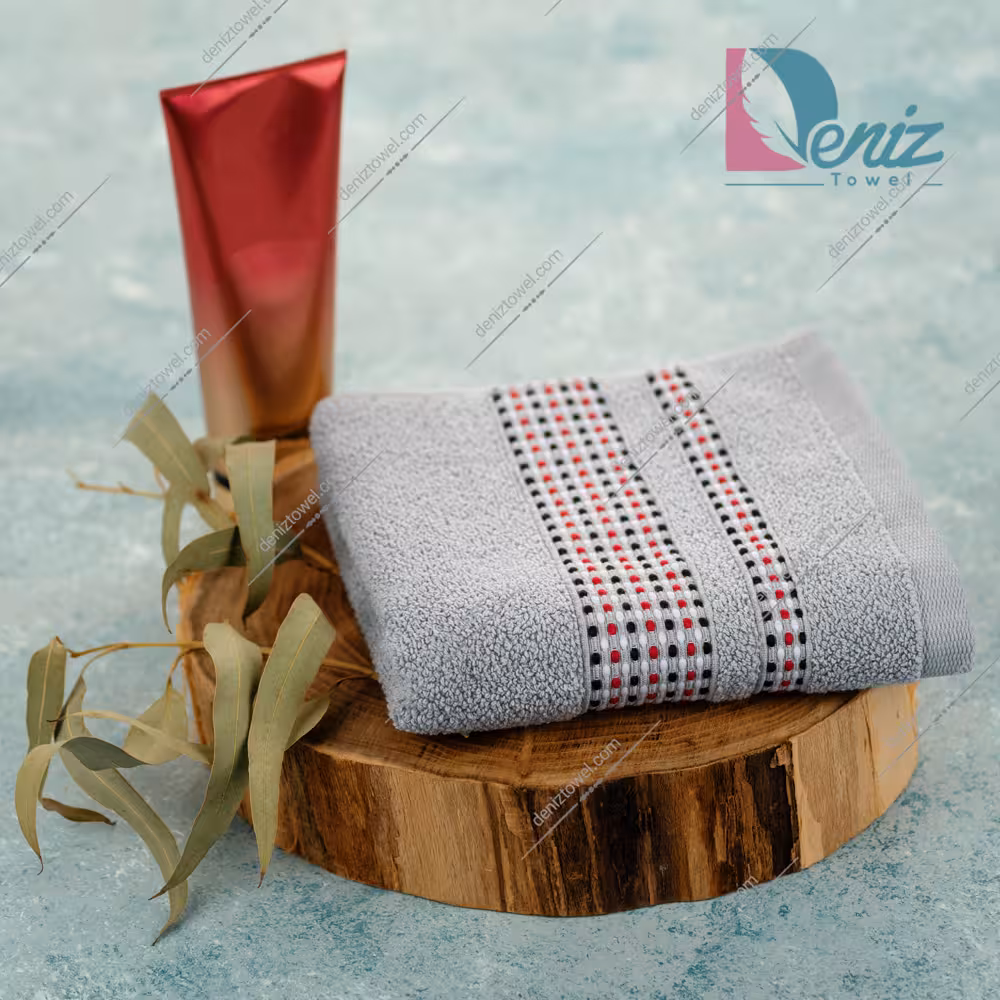 حوله دستی طرح حاشیه ژاکارد طوسی روشن