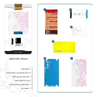 برچسب پوششی ماهوت مدل Blanco-Pink-Marble-FullSkin مناسب برای گوشی موبایل سامسونگ Galaxy S22 5G