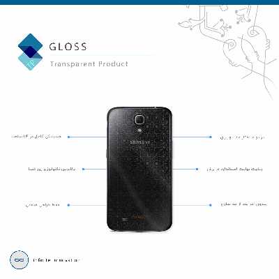 برچسب پوششی ماهوت مدل Gloss Transparent مناسب برای گوشی موبایل سامسونگ Galaxy Mega 6.3 I9200