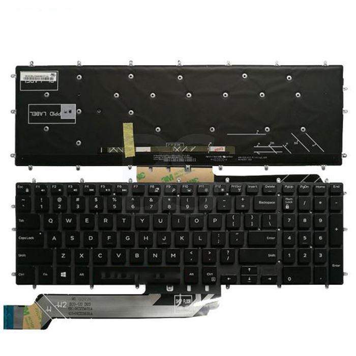 کیبورد لپ تاپ دل Inspiron 15-5567 مشکی-اینترکوچک با بک لایت-بدون فریم
