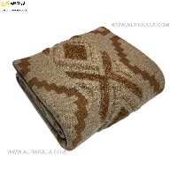 شال مبل بافت (رومبلی) سوپر (تراکم بالا) طرح پانچو سایز 150×200 خاکی