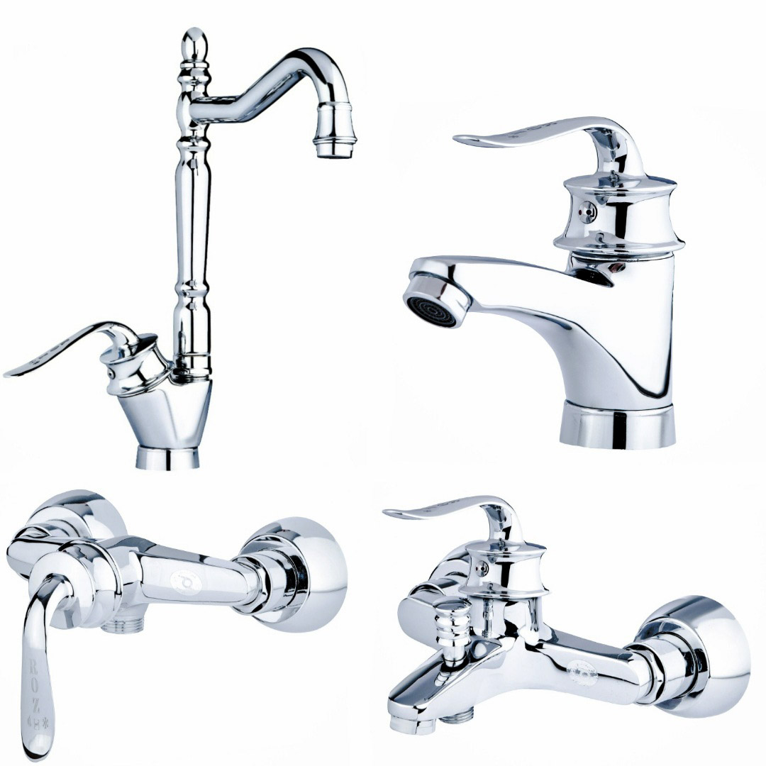 ست شیرآلات  شیرالات رز مدل هلن مجموعه 4 عددی