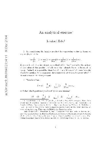 خرید و دانلود نسخه کامل کتاب An analytical exercise