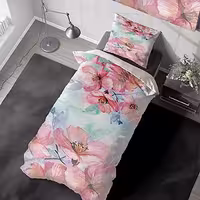 روتختی یکنفره فانتزی طرح گل صورتی SM-10801a