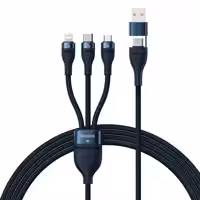 کابل تبدیل USB/USB-C به لایتنینگ/USB-C/micro-USB باسئوس مدل Flash Series 2-100W طول 1.2 متر