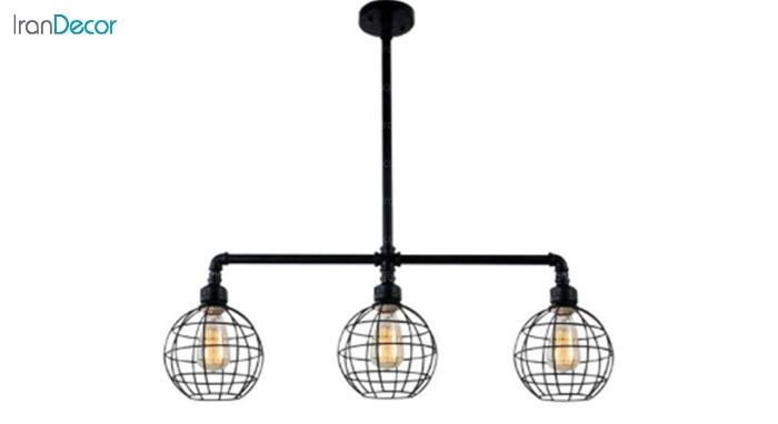 چراغ سقفی مدرن 3 شعله آرتا مدل پایپ کد 372