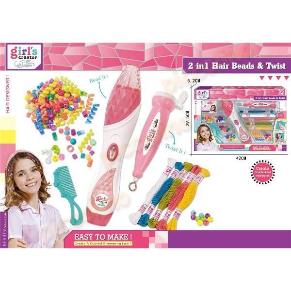 ست اسباب بازی لوازم آرایشی مدل دستگاه بافت مو طرح چندکاره کد MBK-505
