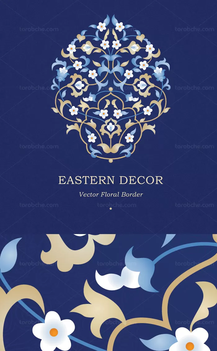 وکتور طرح المان و گل و بوته های اسلیمی - گرافیک با طعم تربچه