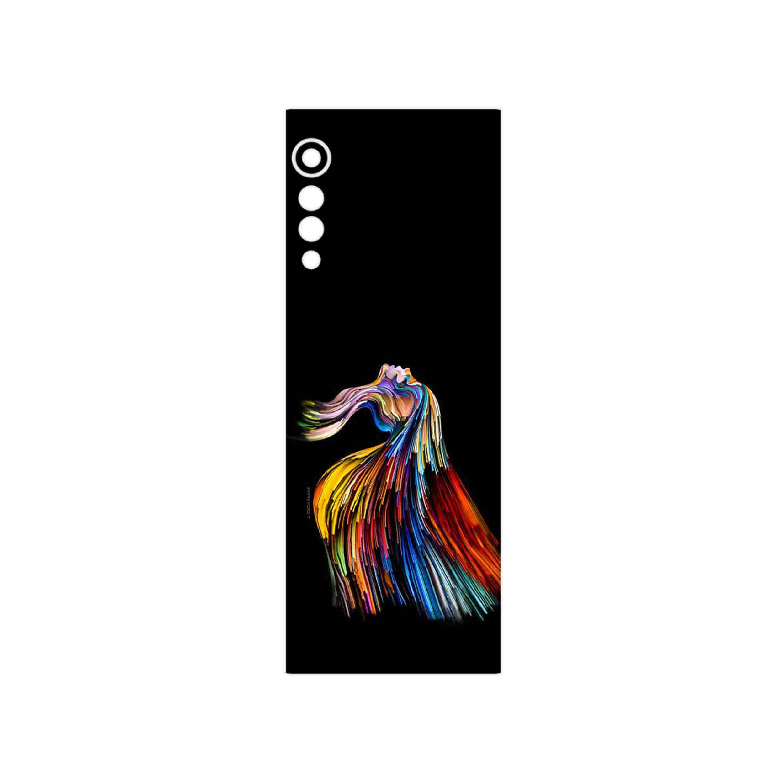 برچسب پوششی ماهوت مدل Rainbow Hair Digital Art مناسب برای گوشی موبایل ال جی Velvet 5G