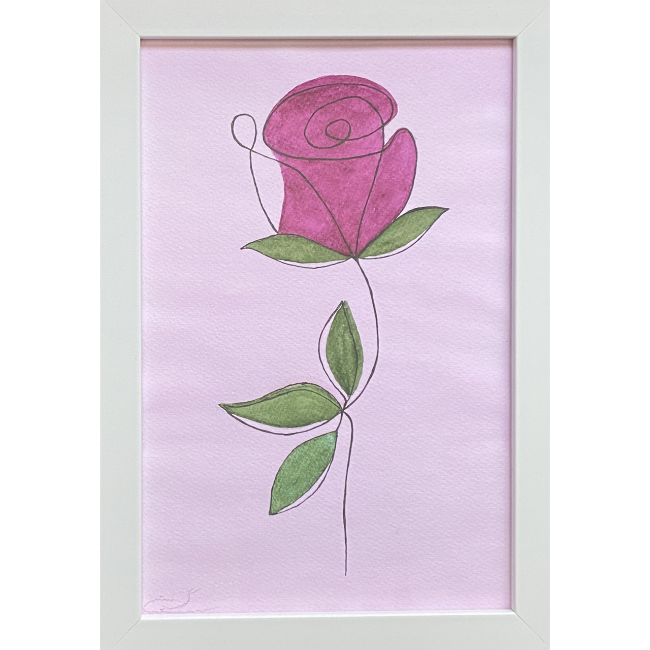 تابلو نقاشی آبرنگ طرح گل رز کد 01